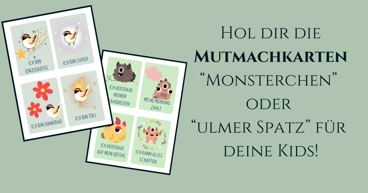 Mutmachkarten monster und spatz mock blogartikel