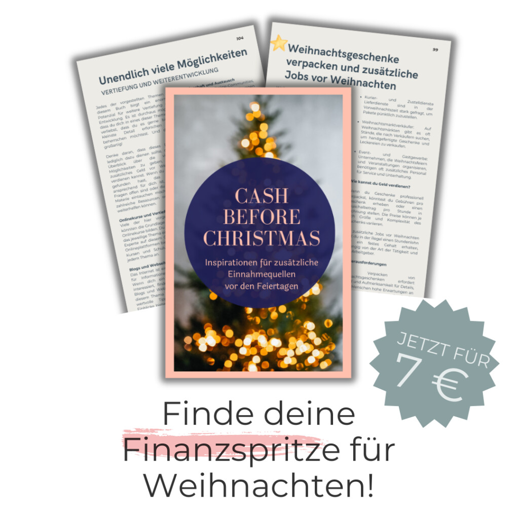 eBook: CASH BEFORE CHRISTMAS – Inspirationen für zusätzliche Einnahmequellen vor den Feiertagen