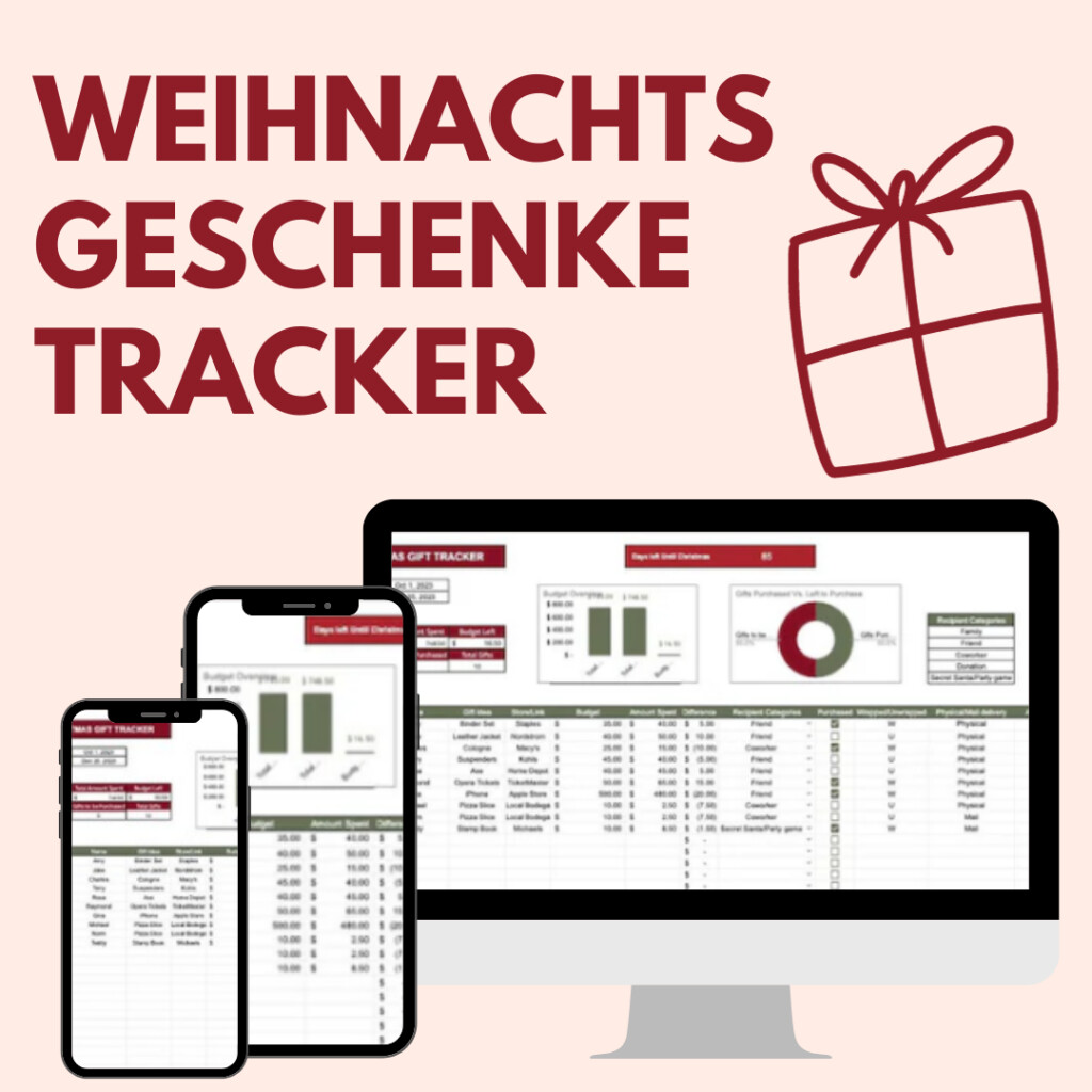 Finanzen im Blick: Hol dir deinen Weihnachtsgeschenke-Tracker und genieße stressfreie Feiertage! DOWNLOAD FOR