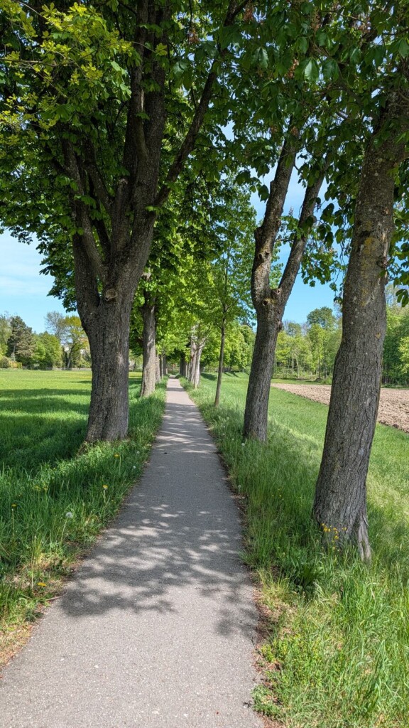 Baumallee am Weg in Dillingen