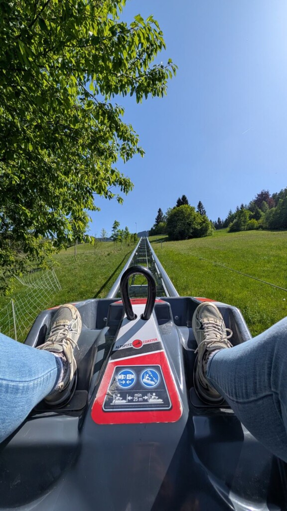 Sitz des Alpspitz Coasters vor der Abfahrt
