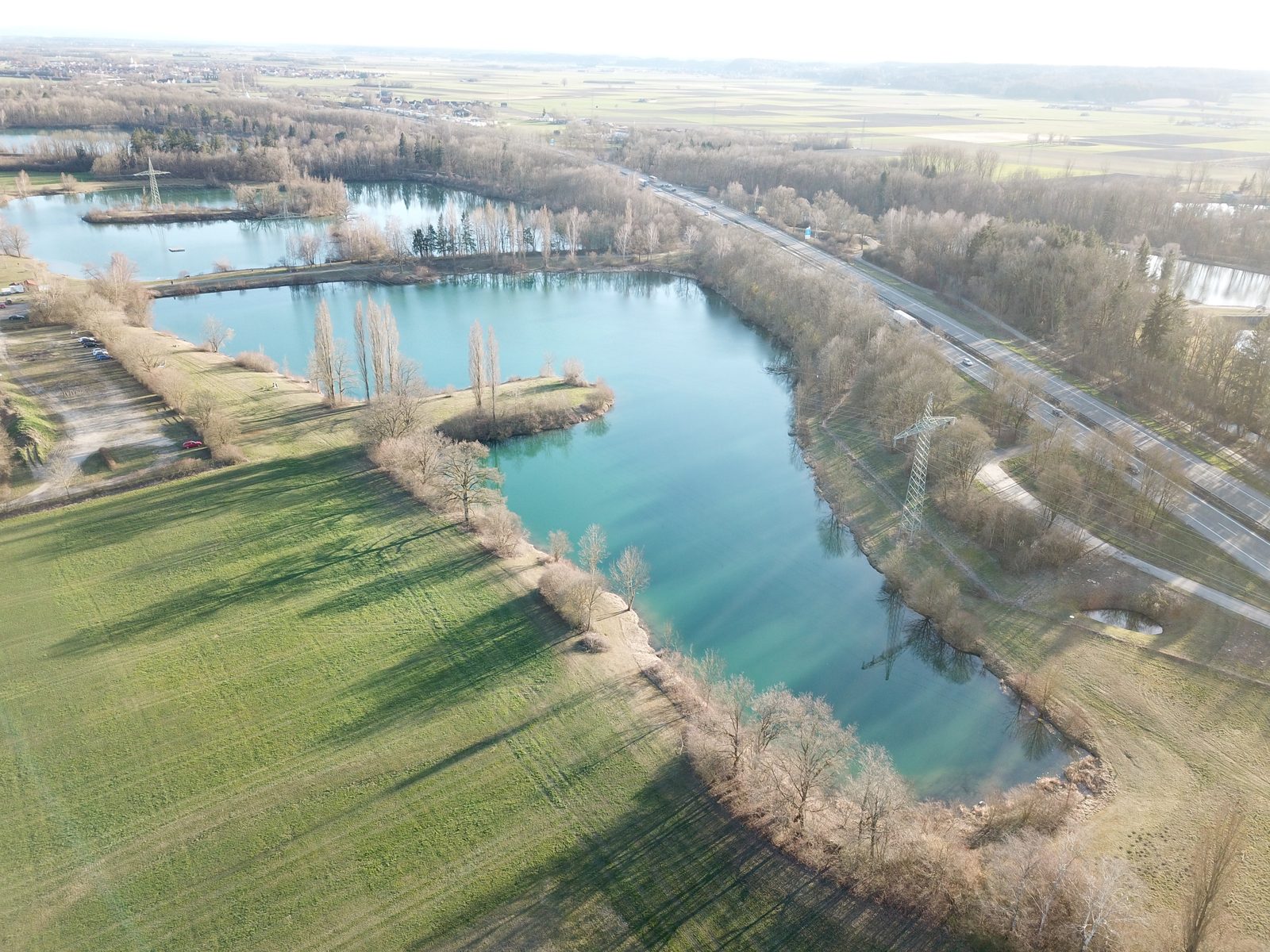 Luftaufnahme der Filzinger Seen