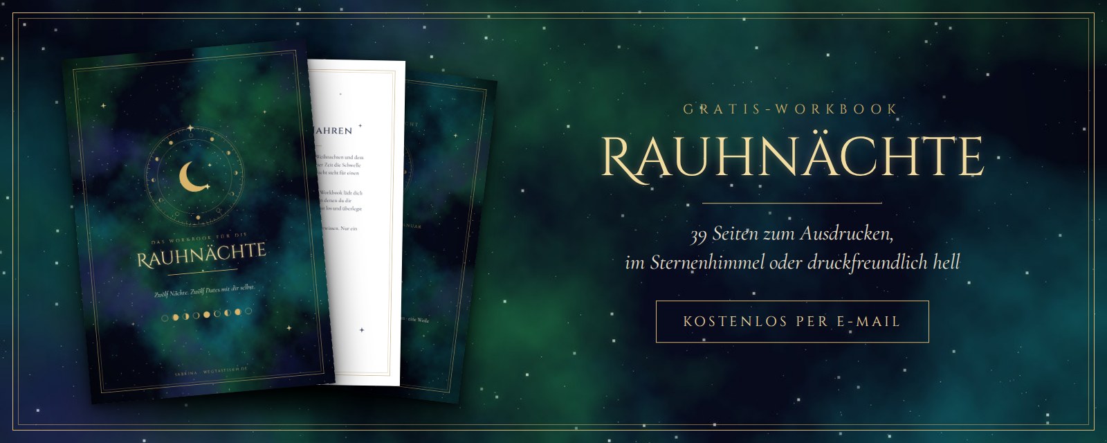 Gratis-Workbook zu den Rauhnächten: 39 Seiten zum Ausdrucken, im Sternenhimmel-Design oder druckfreundlich hell