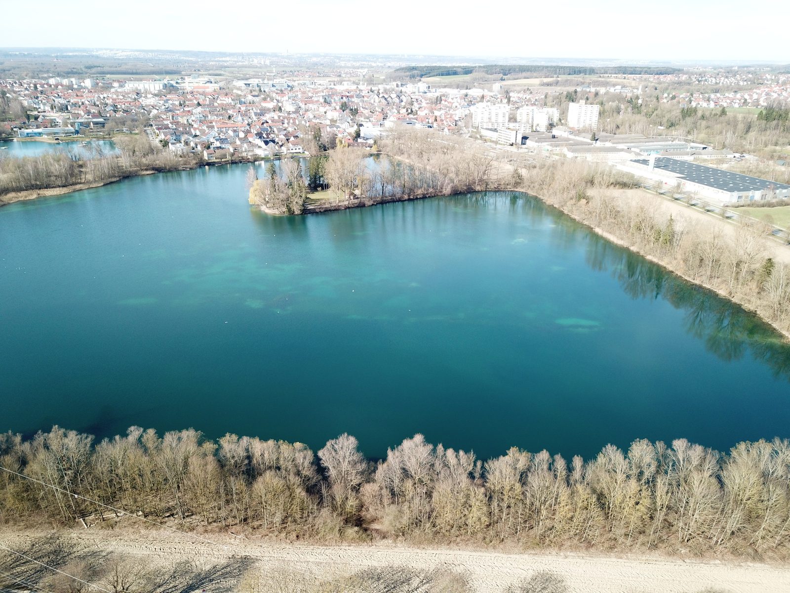 Luftaufnahme des Waldsees in Senden